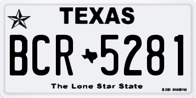 TX license plate BCR5281