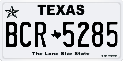 TX license plate BCR5285