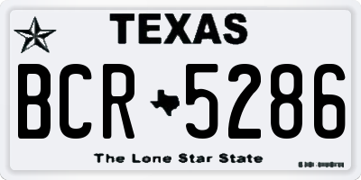 TX license plate BCR5286
