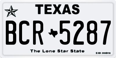 TX license plate BCR5287