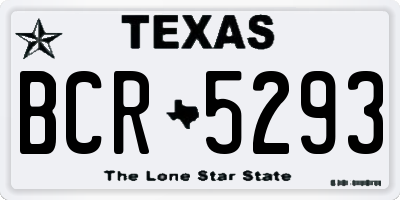 TX license plate BCR5293