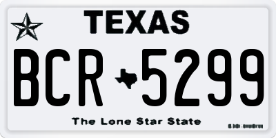 TX license plate BCR5299