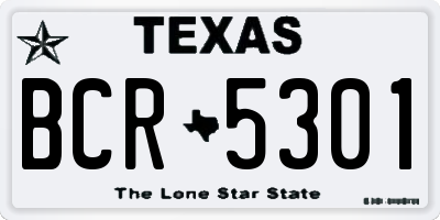 TX license plate BCR5301