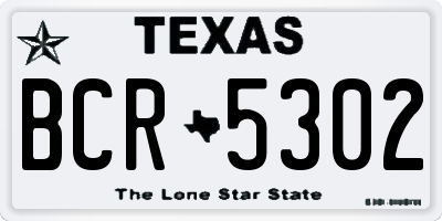 TX license plate BCR5302