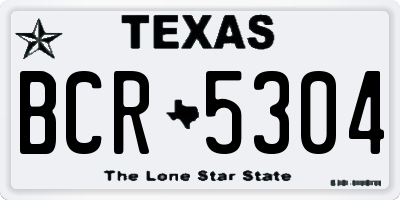 TX license plate BCR5304