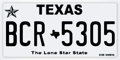 TX license plate BCR5305