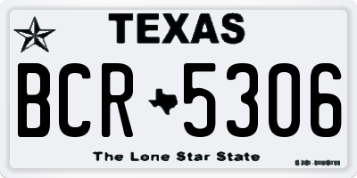 TX license plate BCR5306