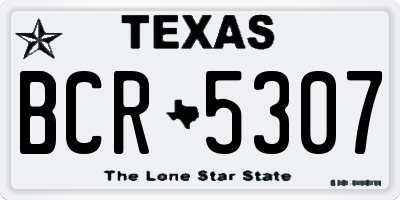 TX license plate BCR5307
