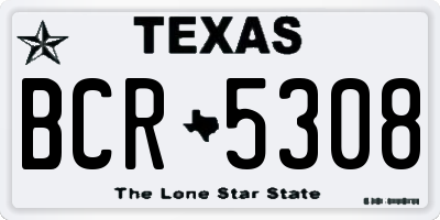 TX license plate BCR5308