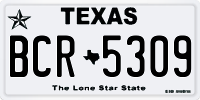 TX license plate BCR5309