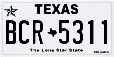 TX license plate BCR5311