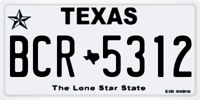 TX license plate BCR5312