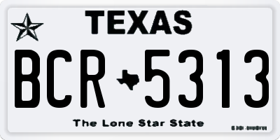 TX license plate BCR5313