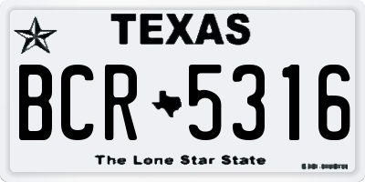 TX license plate BCR5316
