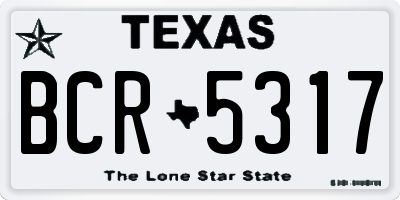 TX license plate BCR5317