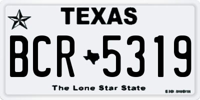 TX license plate BCR5319