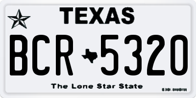 TX license plate BCR5320