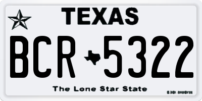 TX license plate BCR5322