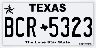 TX license plate BCR5323