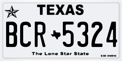 TX license plate BCR5324