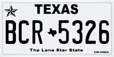TX license plate BCR5326