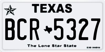 TX license plate BCR5327