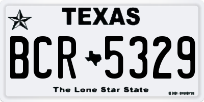 TX license plate BCR5329