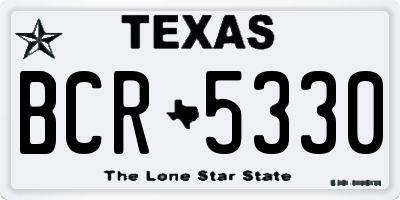 TX license plate BCR5330