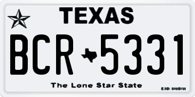 TX license plate BCR5331