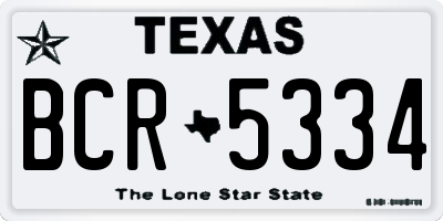 TX license plate BCR5334