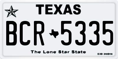 TX license plate BCR5335