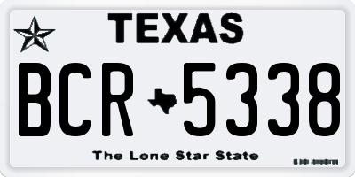 TX license plate BCR5338
