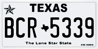 TX license plate BCR5339