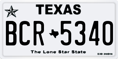 TX license plate BCR5340