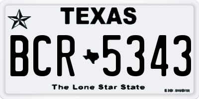 TX license plate BCR5343