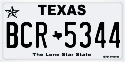 TX license plate BCR5344