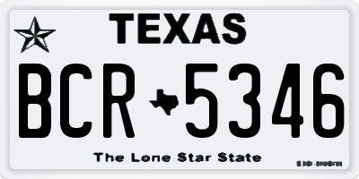 TX license plate BCR5346