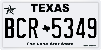 TX license plate BCR5349
