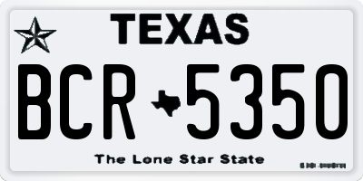 TX license plate BCR5350