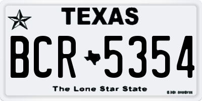 TX license plate BCR5354