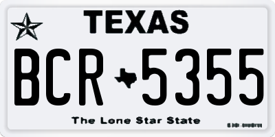 TX license plate BCR5355