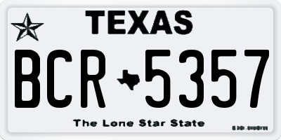 TX license plate BCR5357