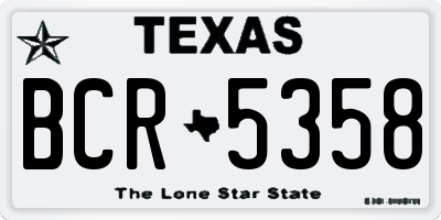 TX license plate BCR5358