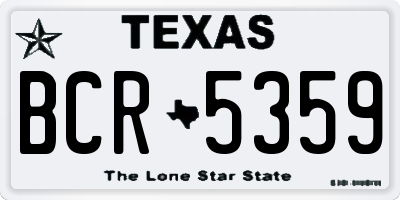 TX license plate BCR5359