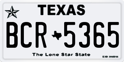 TX license plate BCR5365
