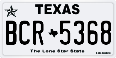 TX license plate BCR5368