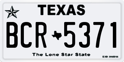 TX license plate BCR5371