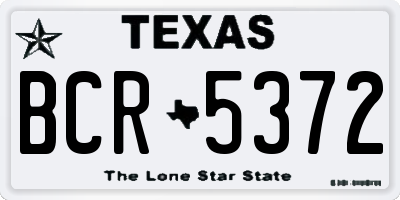 TX license plate BCR5372
