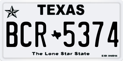 TX license plate BCR5374