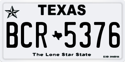 TX license plate BCR5376